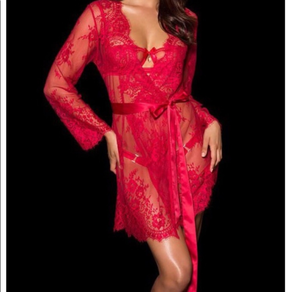 Lace Floral Robe - Picture 2 of 7